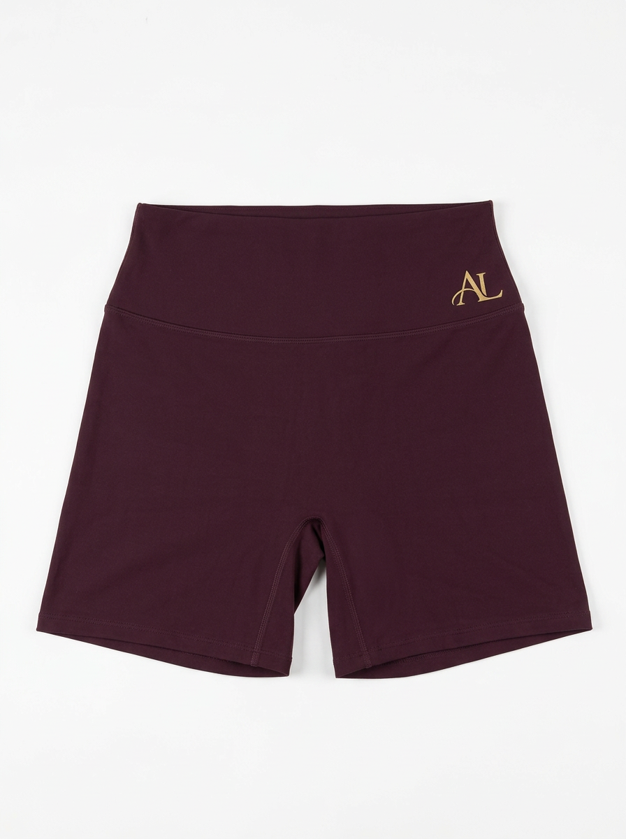 Burgundy Butt-Lifting High-Waisted Shorts