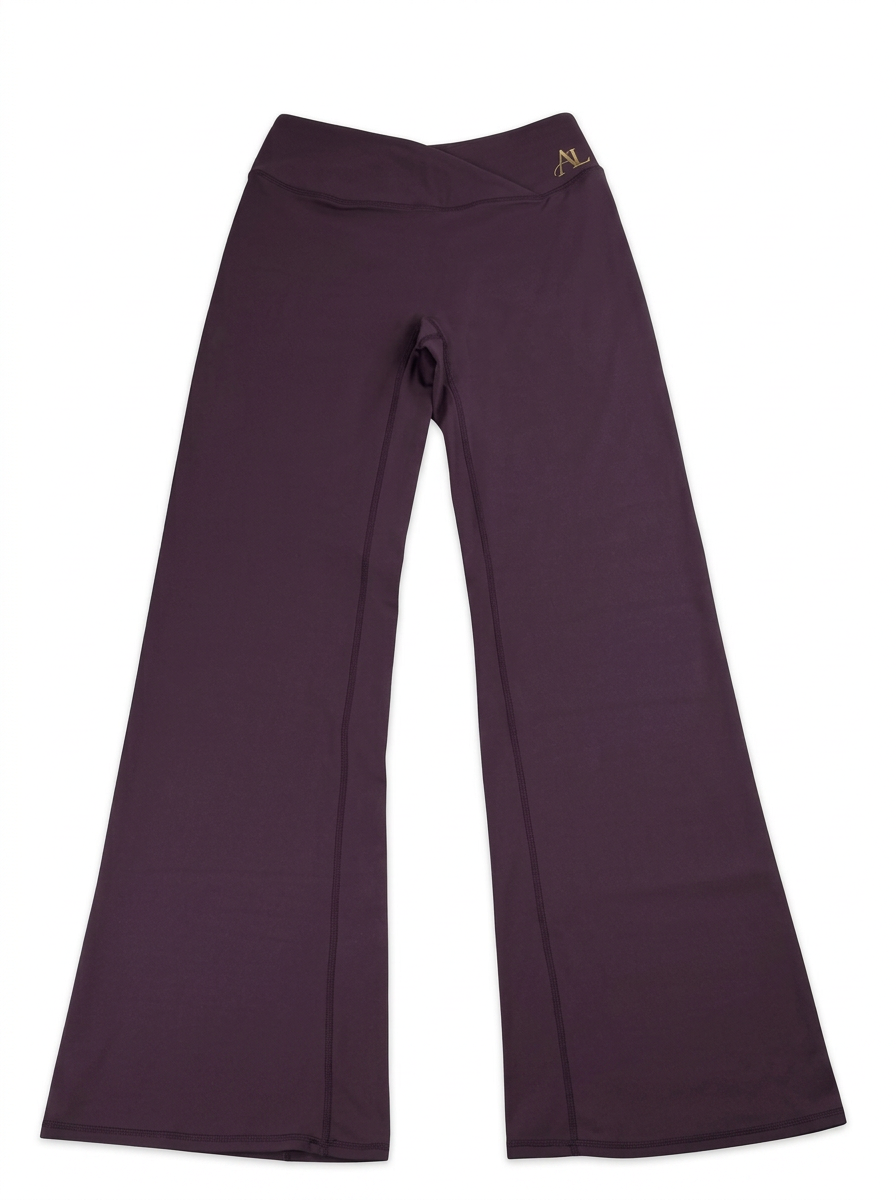 Deep Plum V-Waist Flare Leggings
